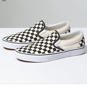 Vans checkerboard slip ons brand new